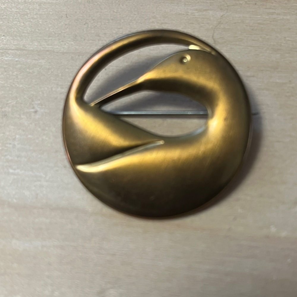 1986 Kenneth Kantro Gold Bird Brooch